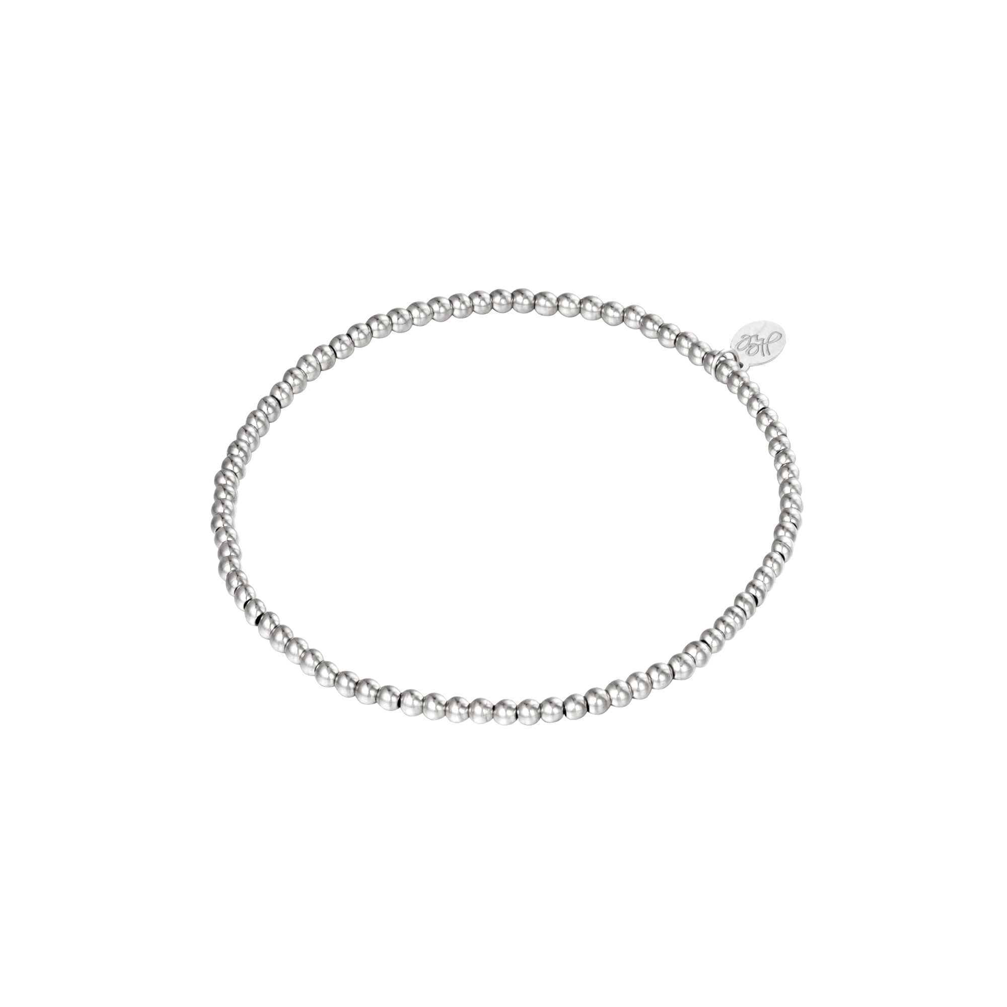 Silver / Bracelet Small Beads Silver Stainless Steel-2.5MM 