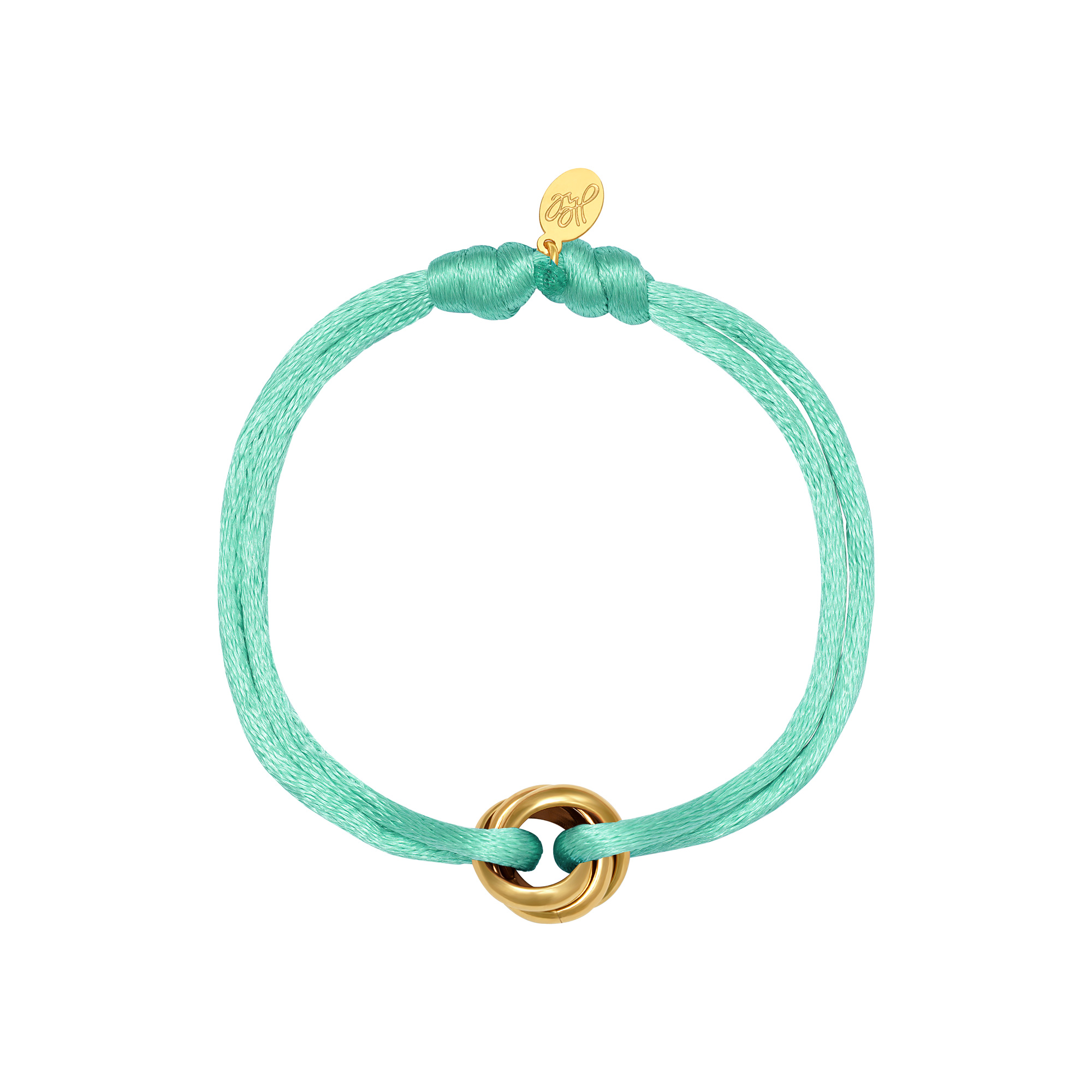 Green & Gold / Satin Bracelet Knot Mint Polyester Picture9