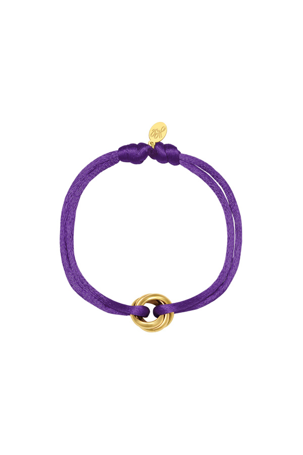 Bracelet Noeud Satin violet Acier Inoxydable