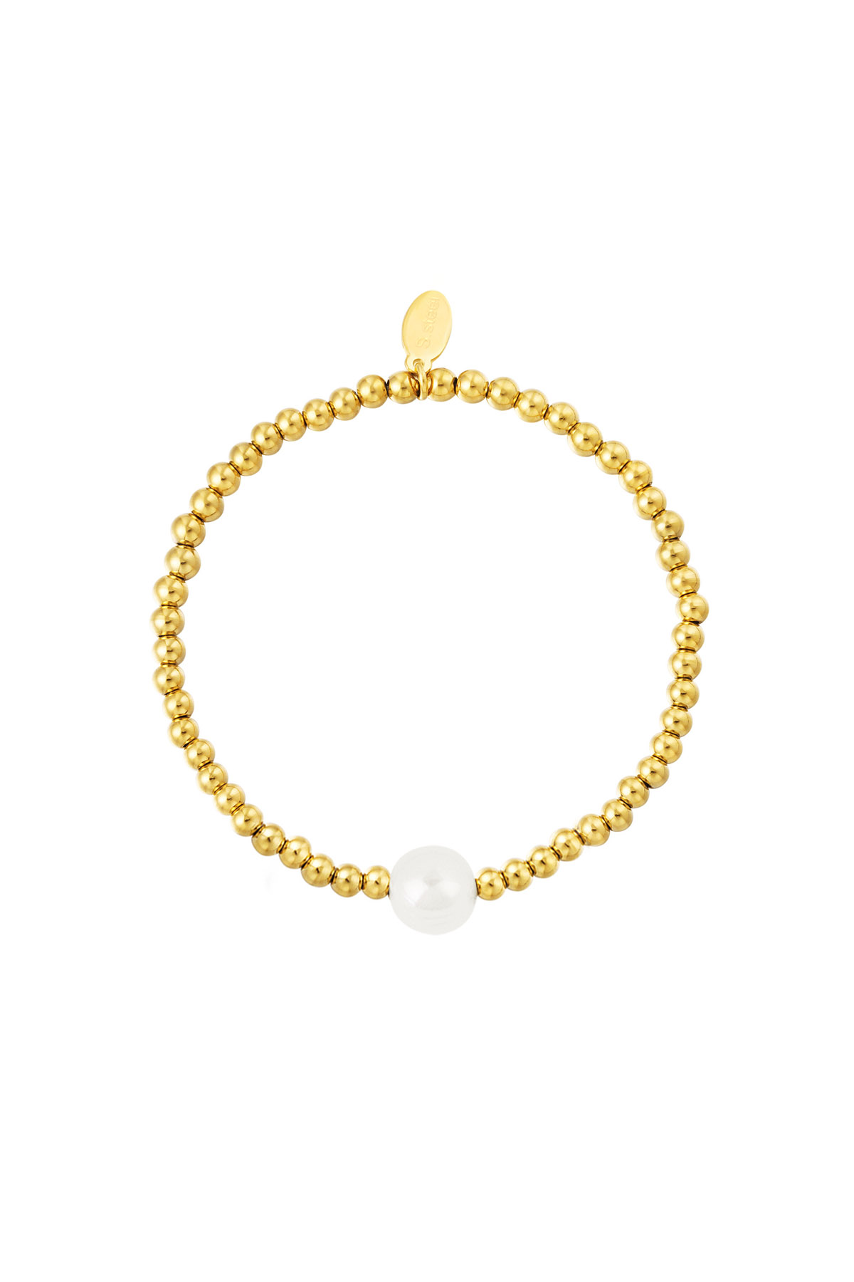 Bracelet big pearl Gold Color Stainless Steel Picture3