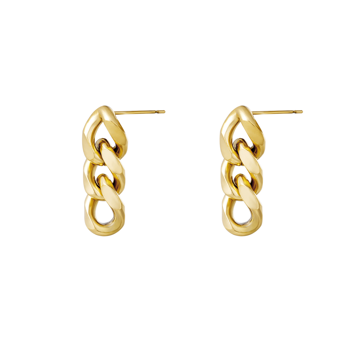 Earrings triple chain 