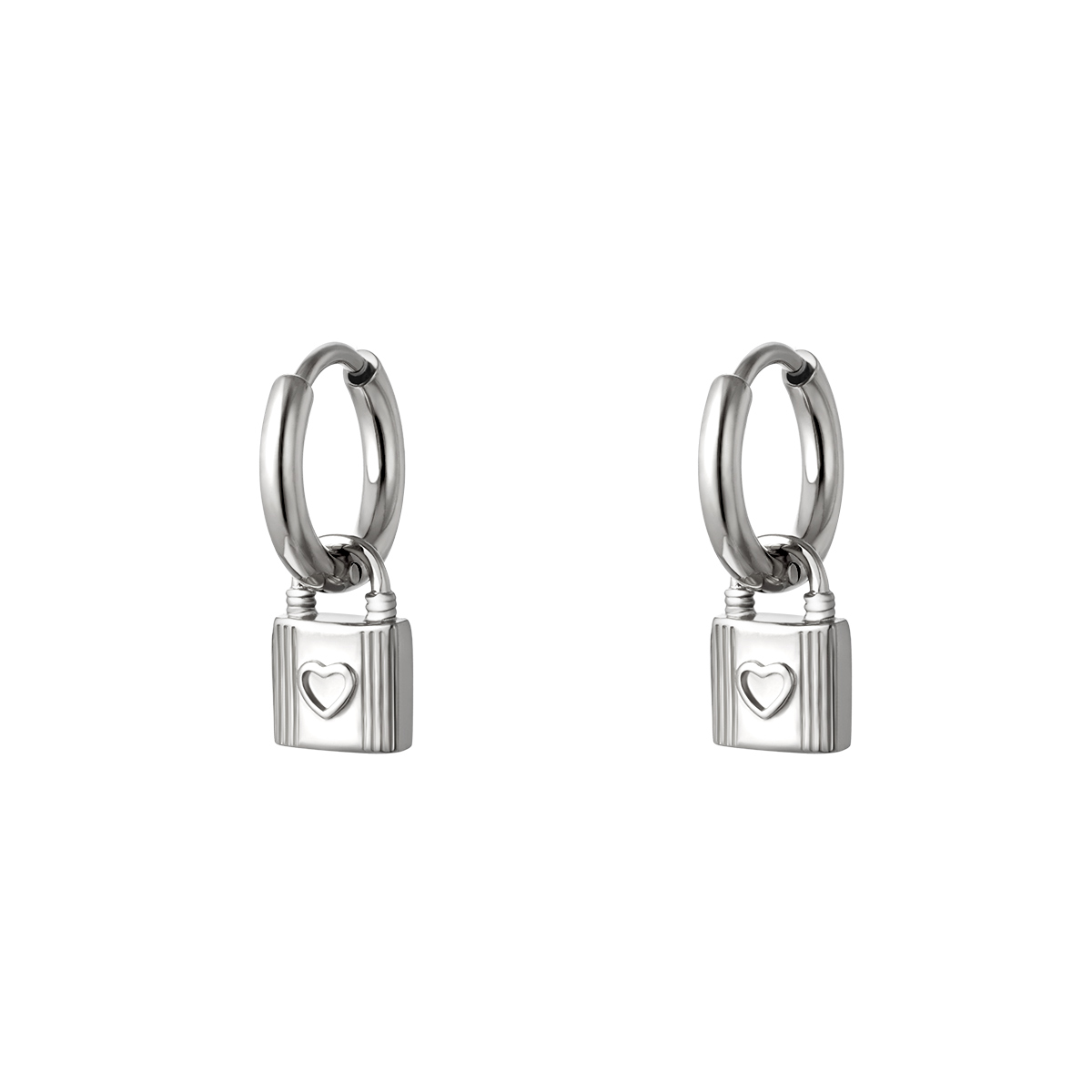 Earrings with lock charm