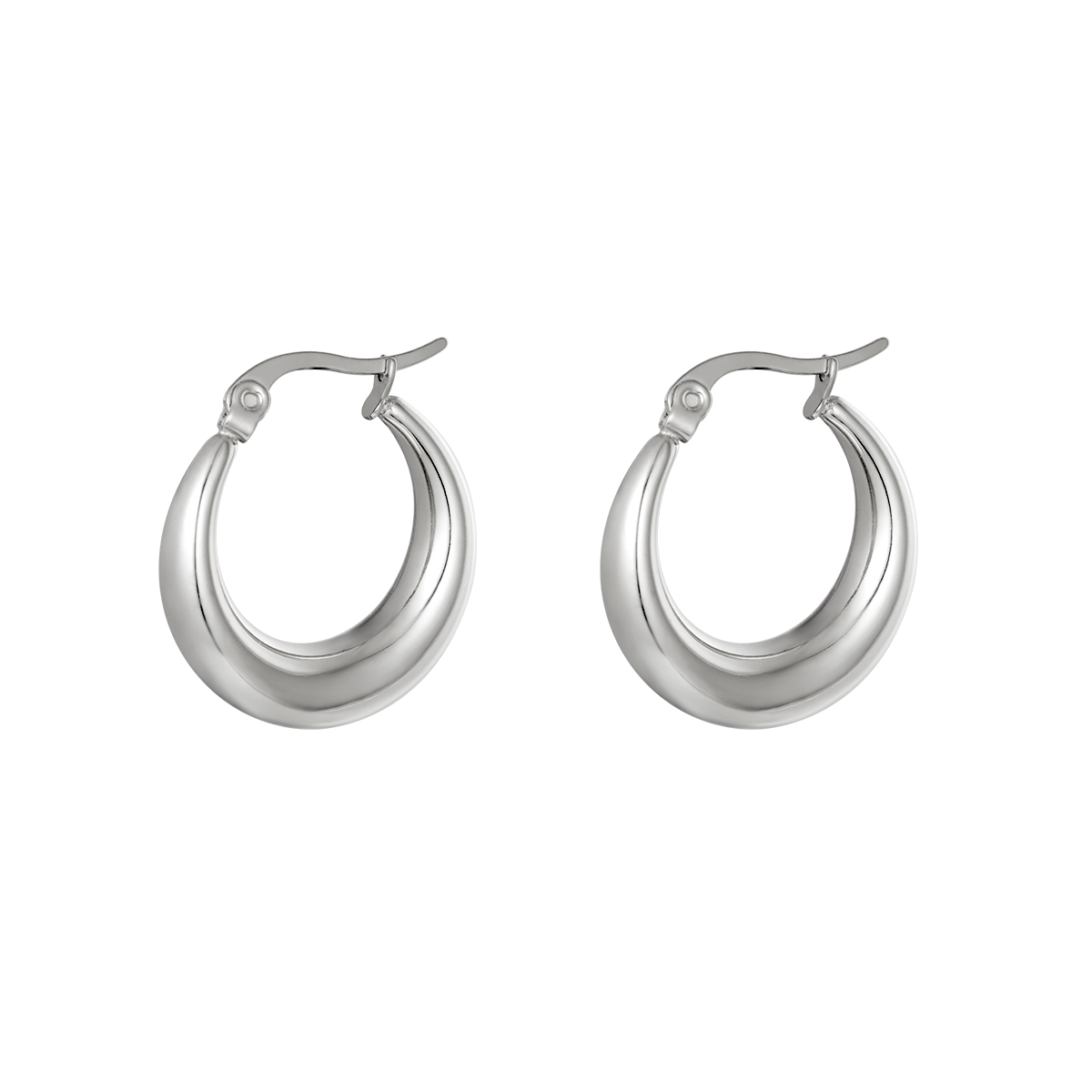 Silver color / Earrings Arched Picture3