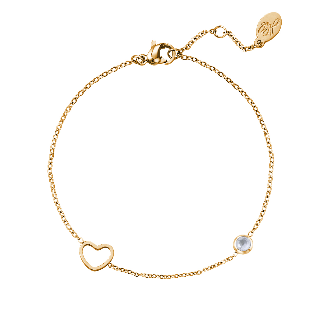 Birthstone bracelet January gold h5 