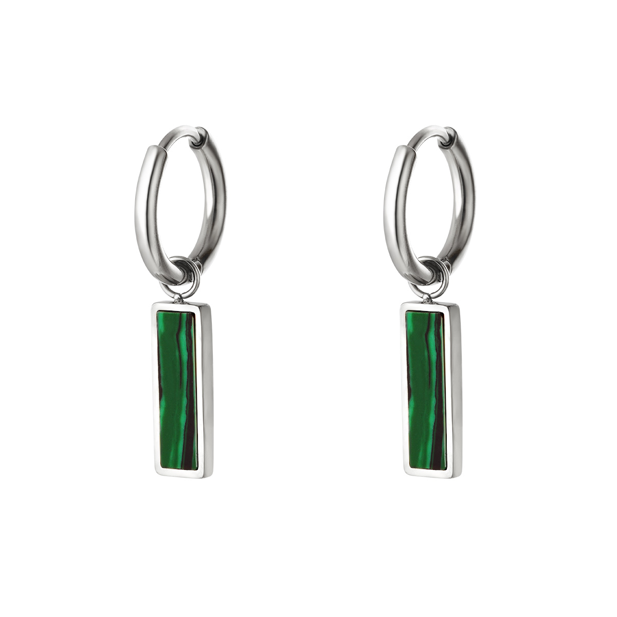 Green bar earrings  h5 