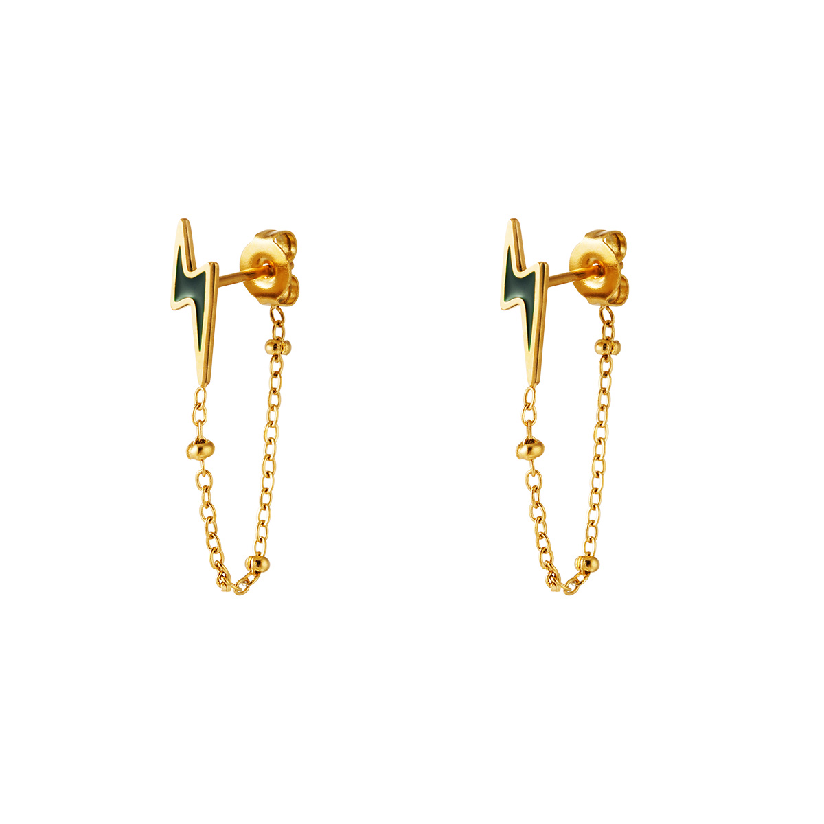 Colered Lightning Earrings with chain h5 