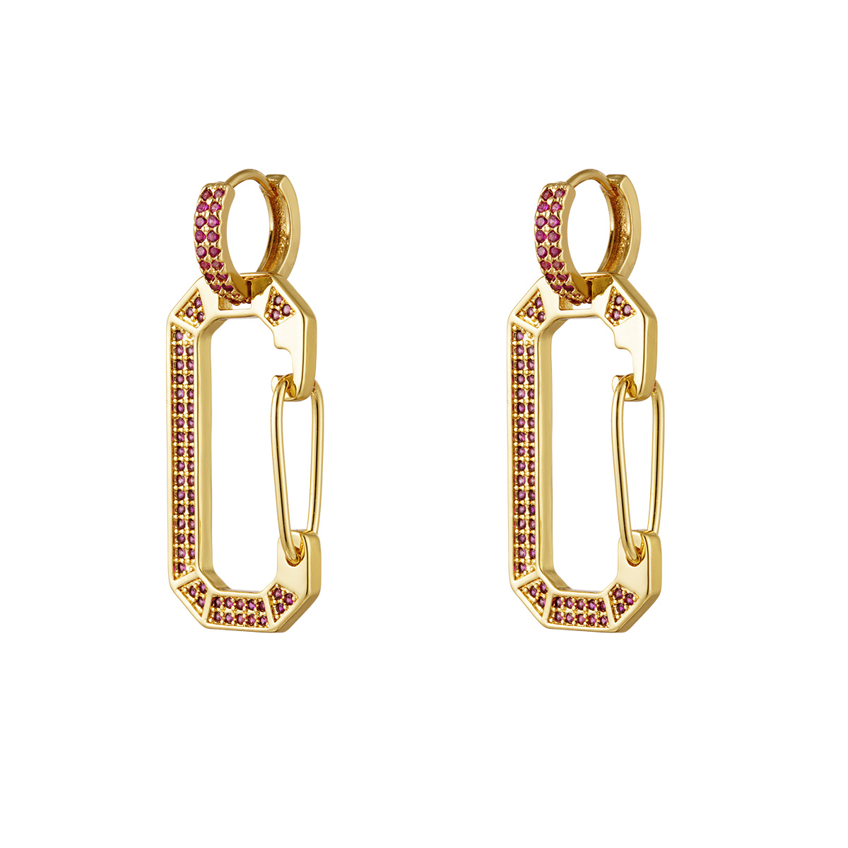 Gold Color earrings zircon h5 