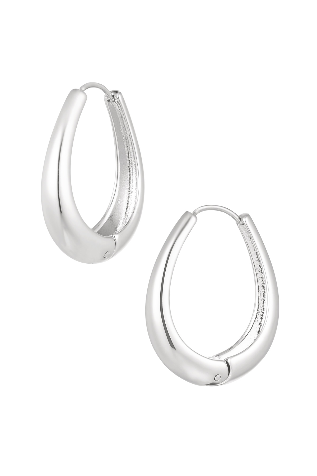 Earrings classy oval - Silver Stainless Steel 