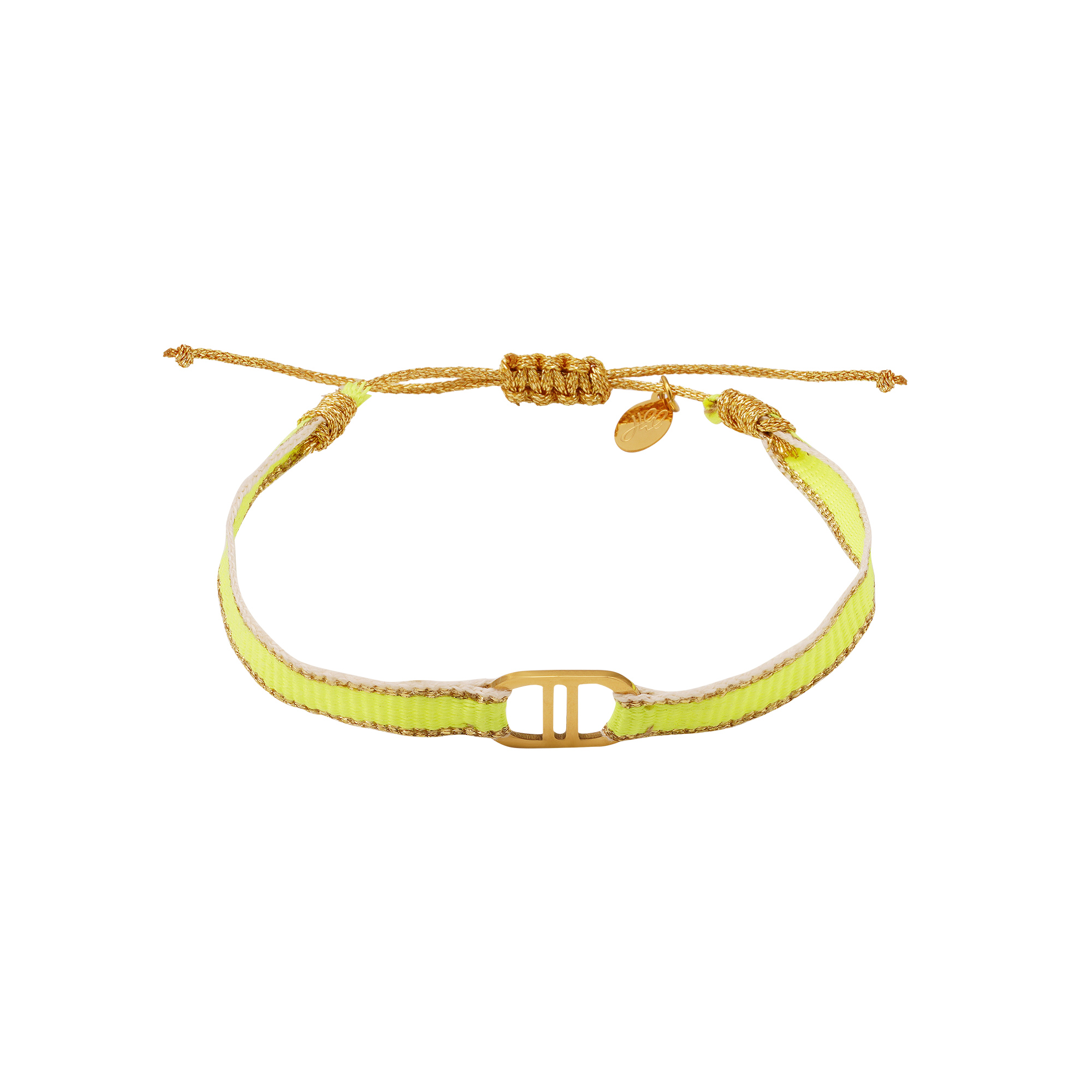 Bracelet good life fabric Yellow & Gold Color Polyester 