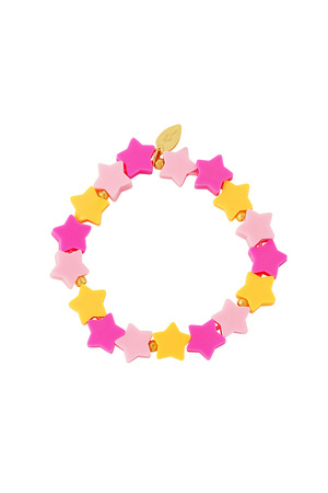 Çocuklar - Yıldızlı gece bilekliği - Anne-Kız koleksiyonu Pink polymer clay h5 
