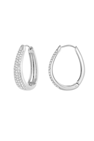 Earrings oval glam - Silver Stainless Steel h5 