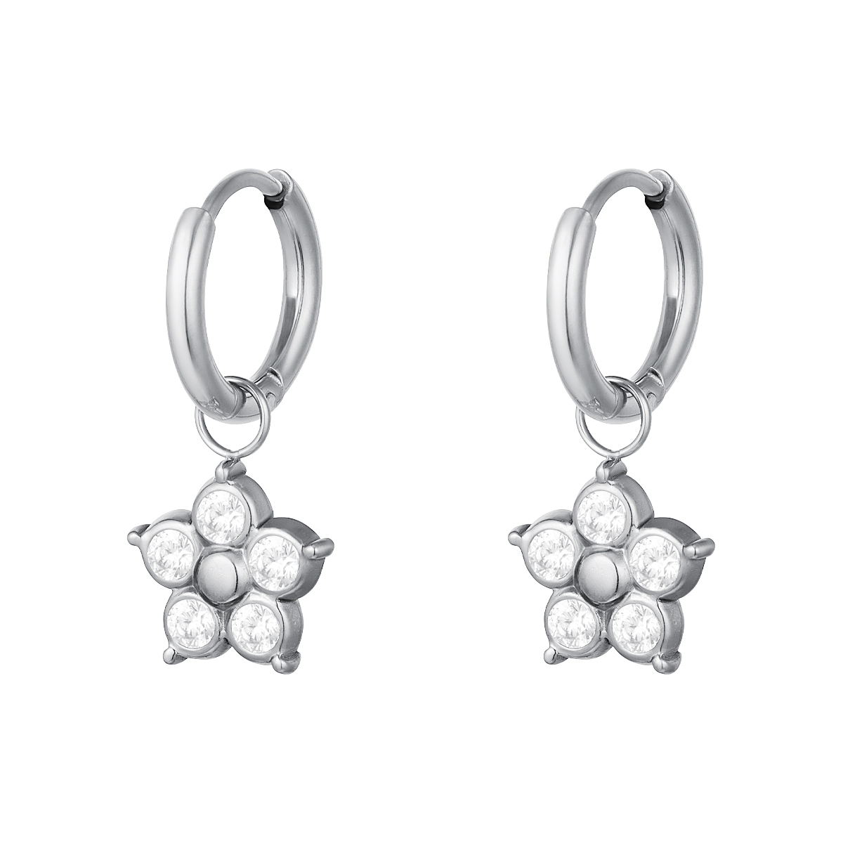 Stainless steel earrings Yehwang Zircon flower earrings Wholesale
