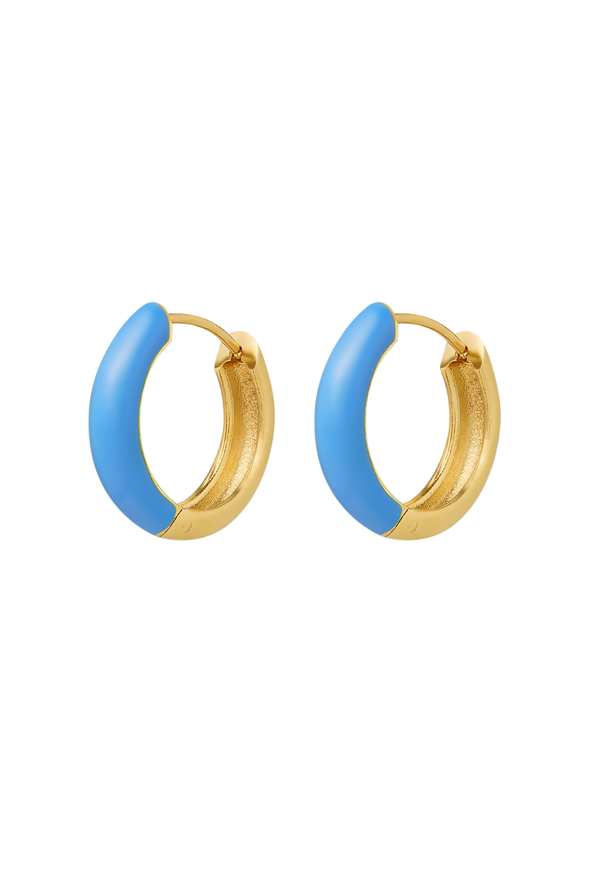 earrings blue - Gold color