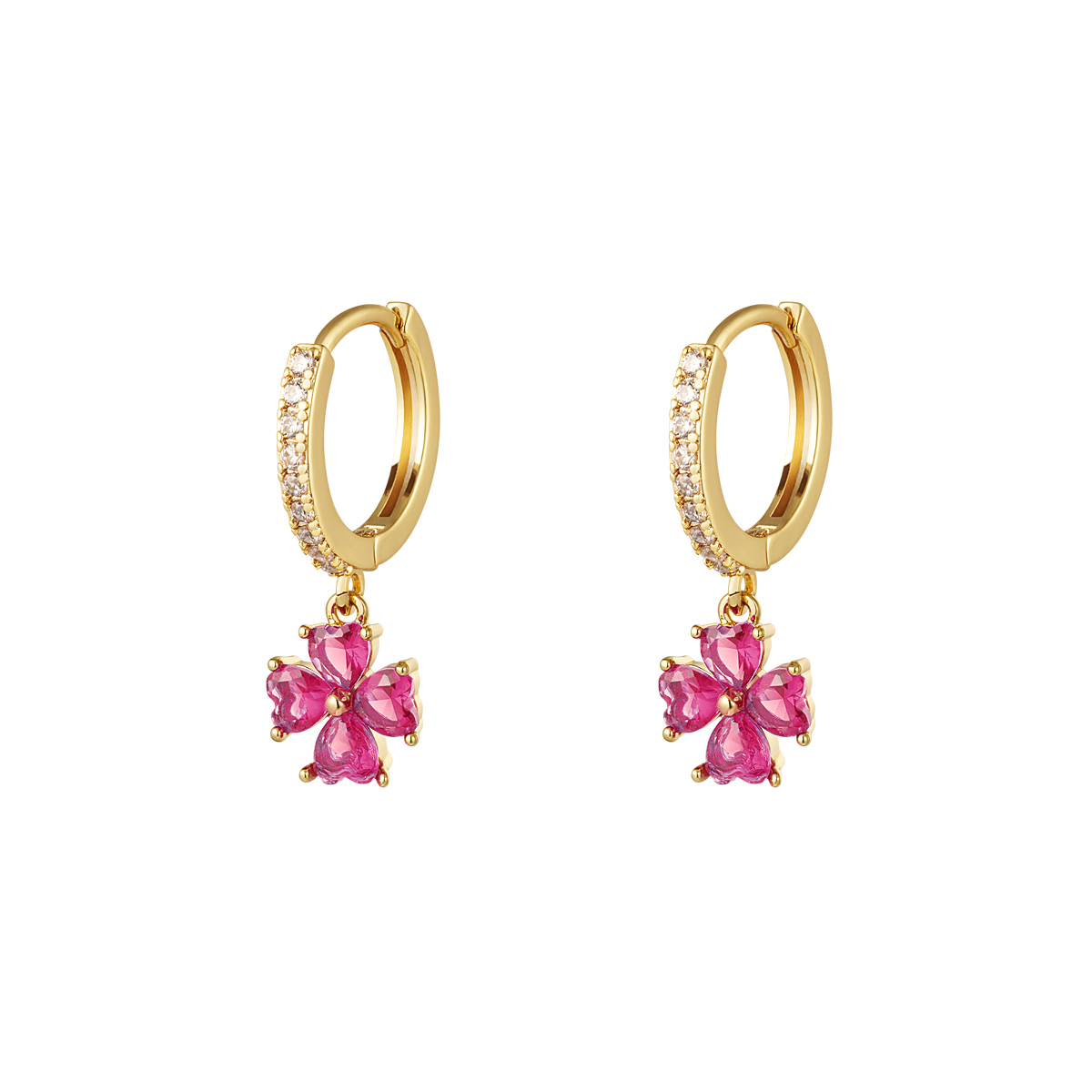 Boucles d'oreilles fleur avec zircon - Collection Sparkle