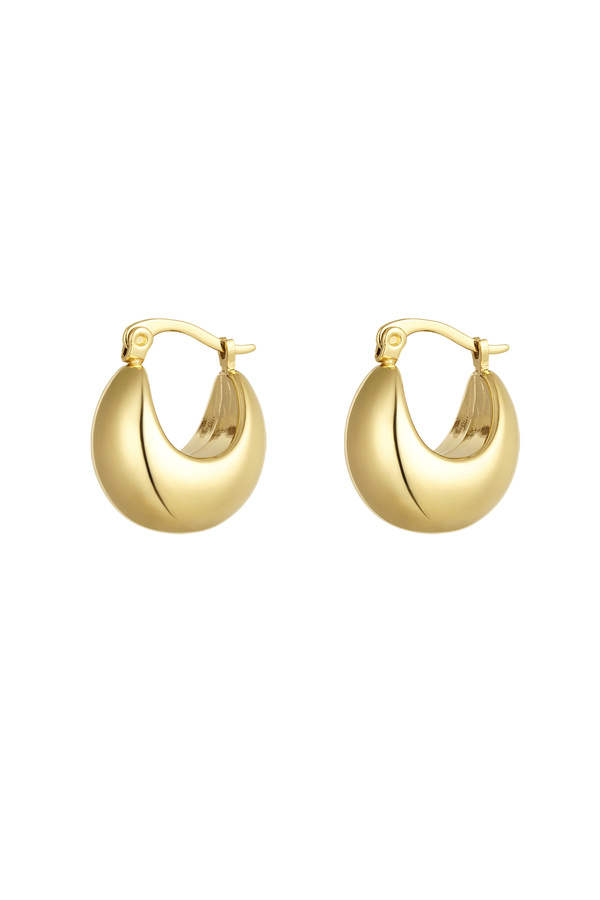 Coarse half moon mini earrings - gold