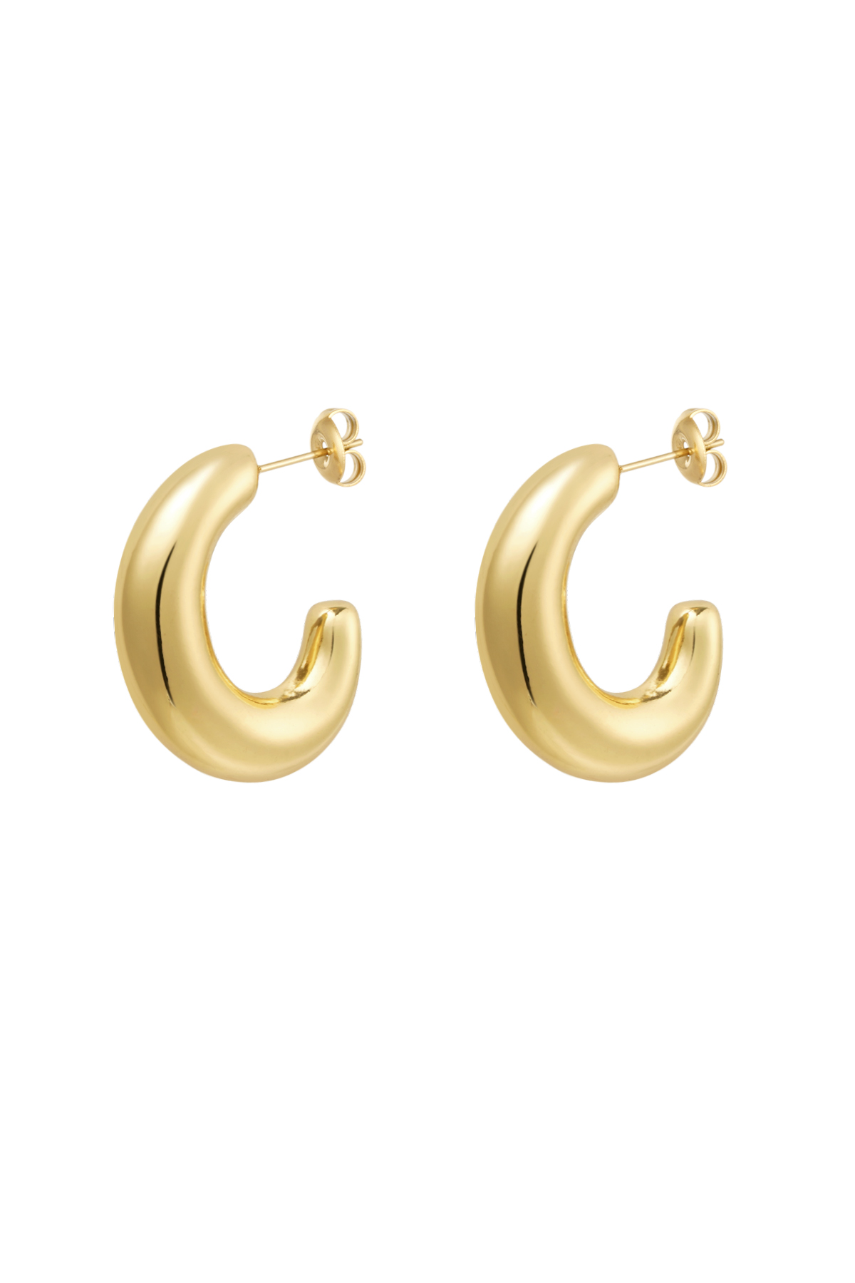 Earrings half moon basic - gold 