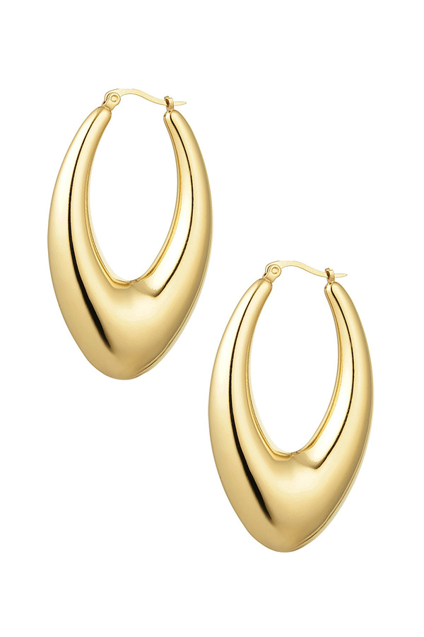 Large gold drop earrings - gold