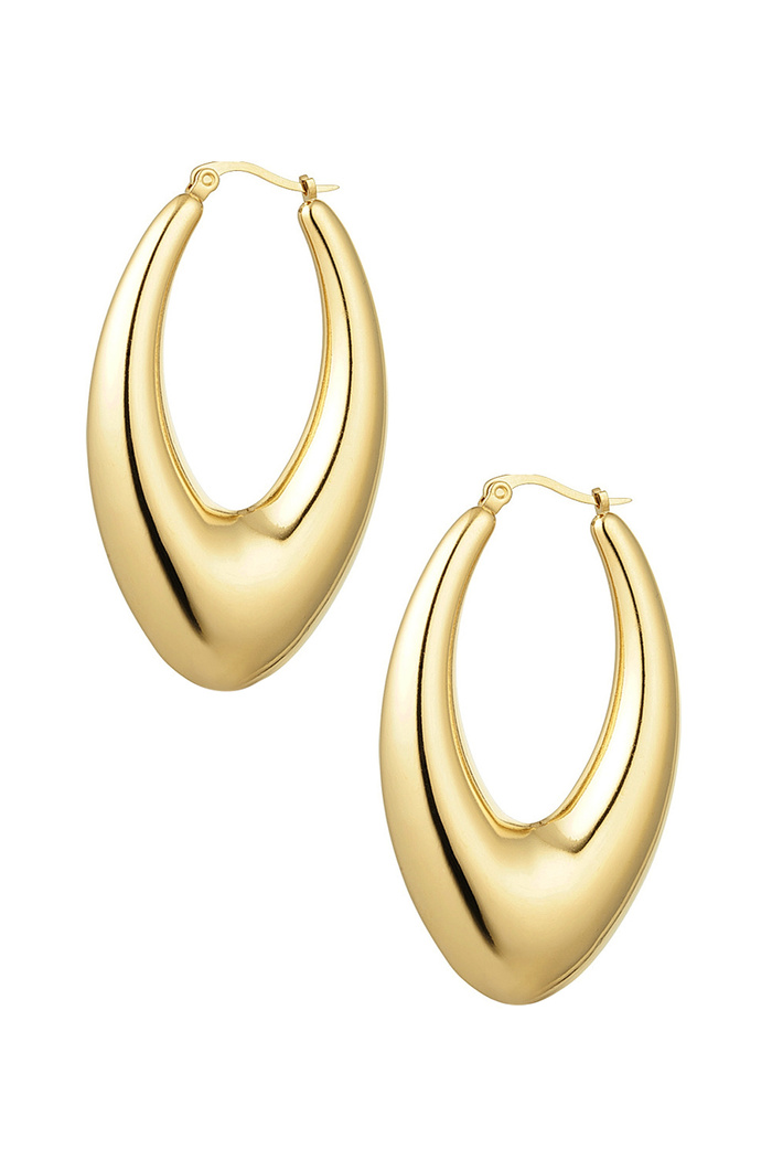 Large gold drop earrings - gold 