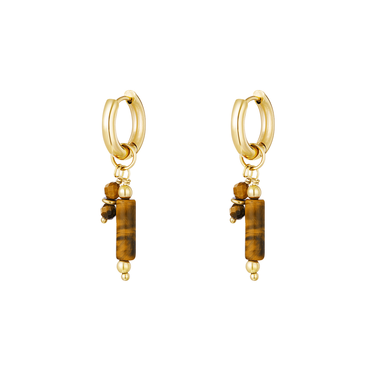 Earrings with stone charms