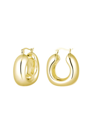 Earrings abstract shape - gold Stainless Steel h5 