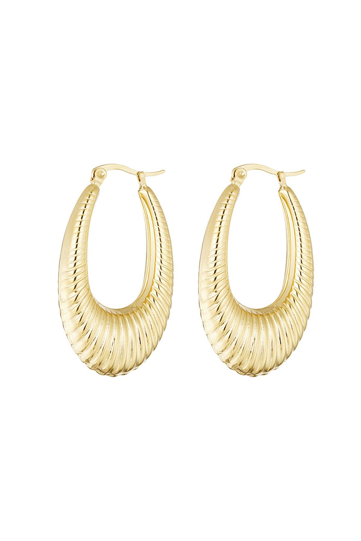 Geometrische ovale Ohrringe aus Edelstahl – Gold