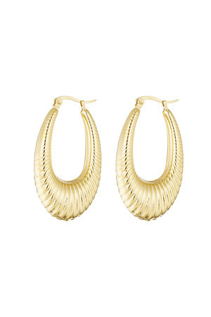 Geometrische ovale Ohrringe aus Edelstahl – Gold h5 