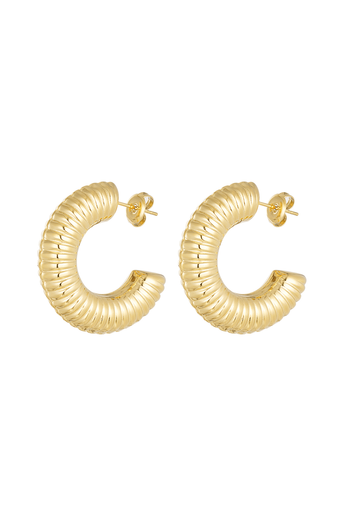 Striped earrings - Gold color