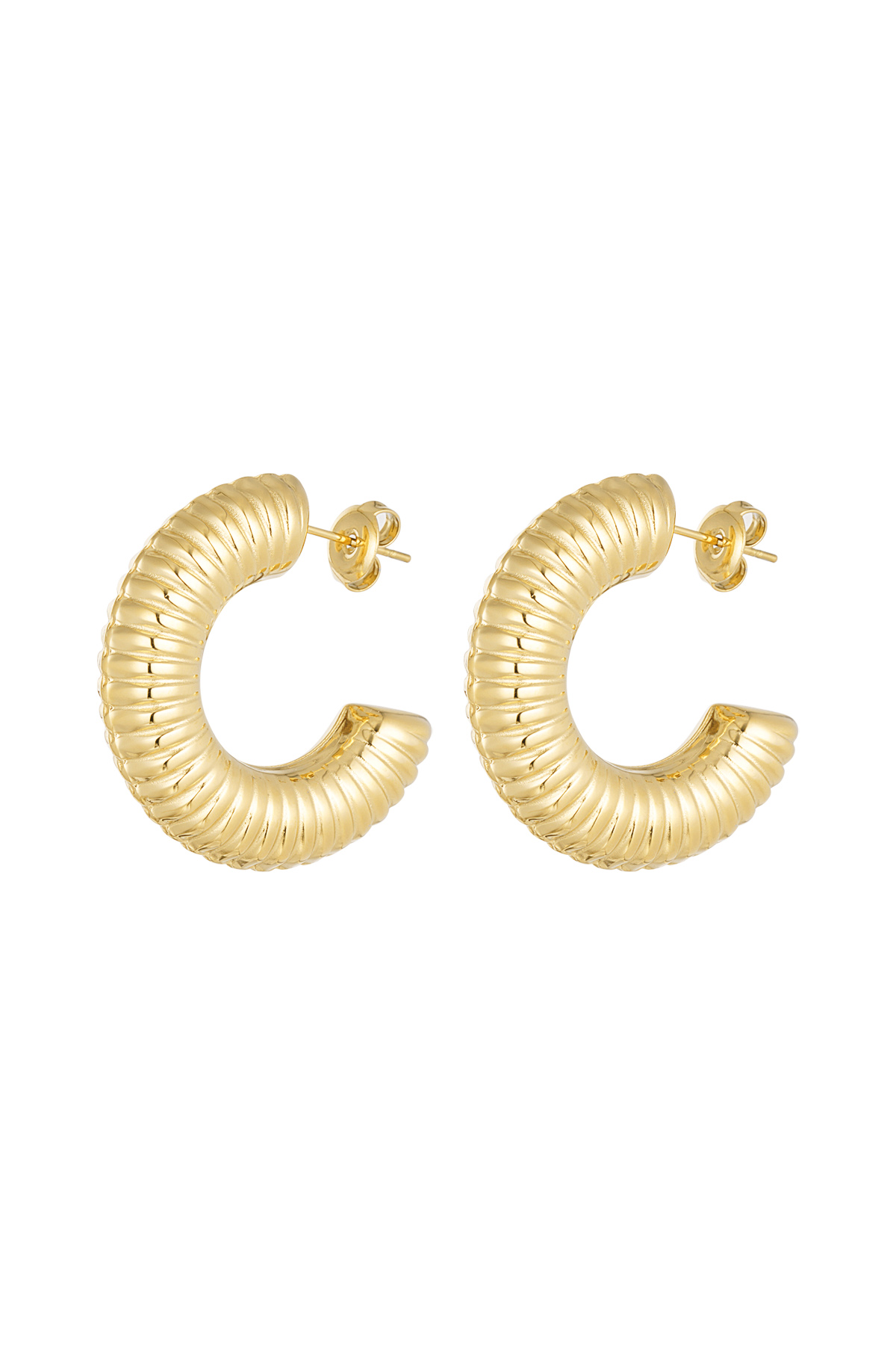Striped earrings - gold 