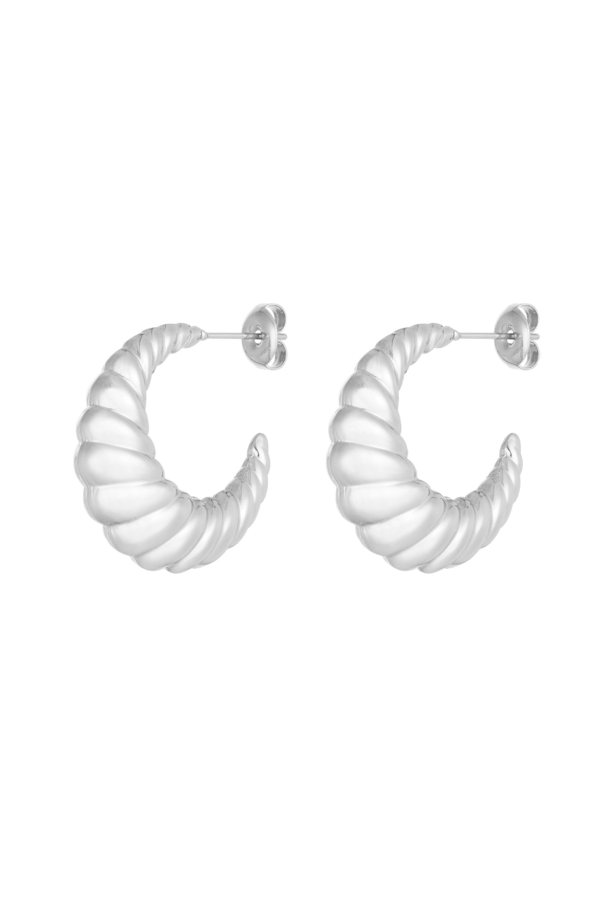 Boucles d'oreilles croissant - argent h5 