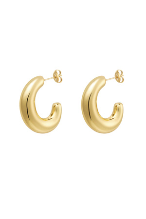 Earrings classy half moon - gold h5 