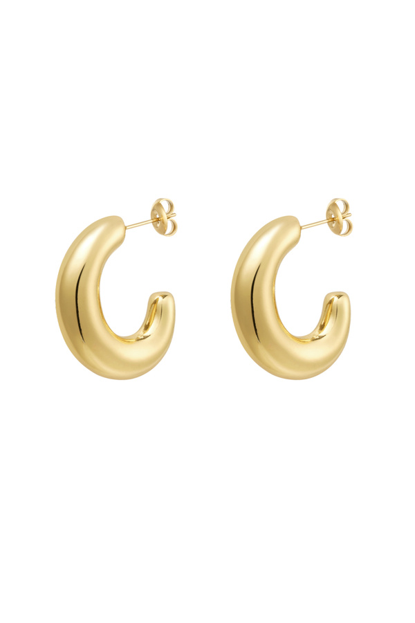 Earrings classy half moon - gold