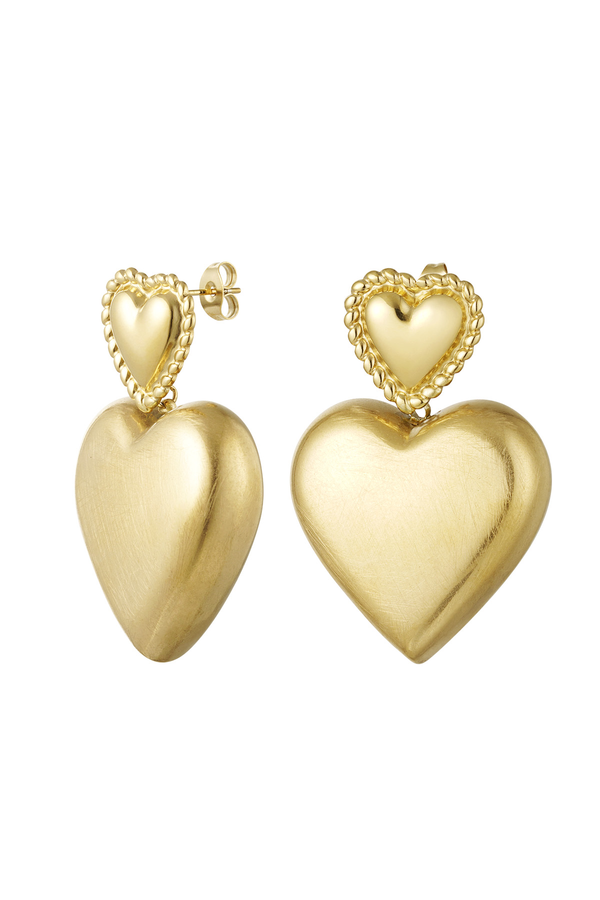 Earrings hearts - gold Stainless Steel