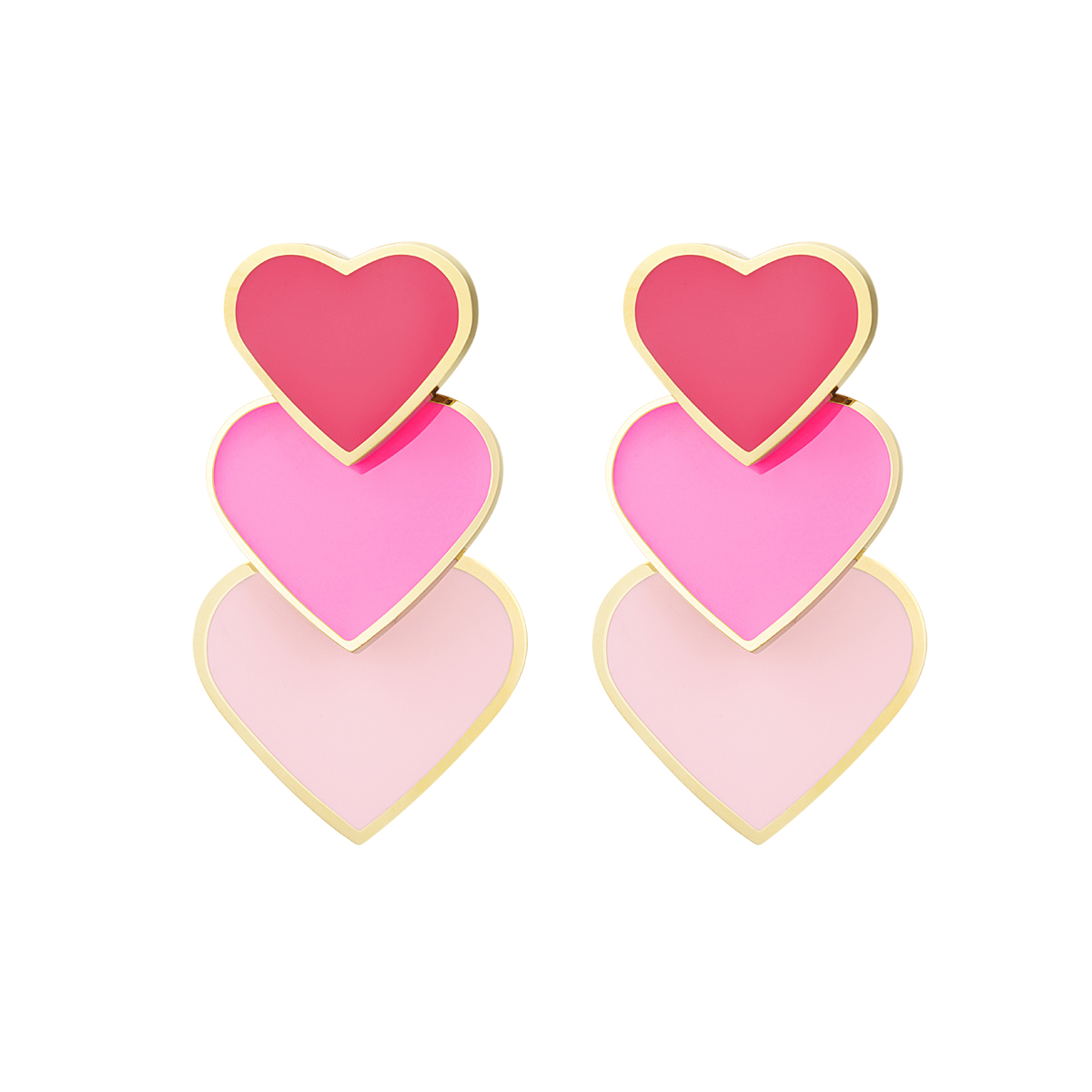 Earrings colorful hearts