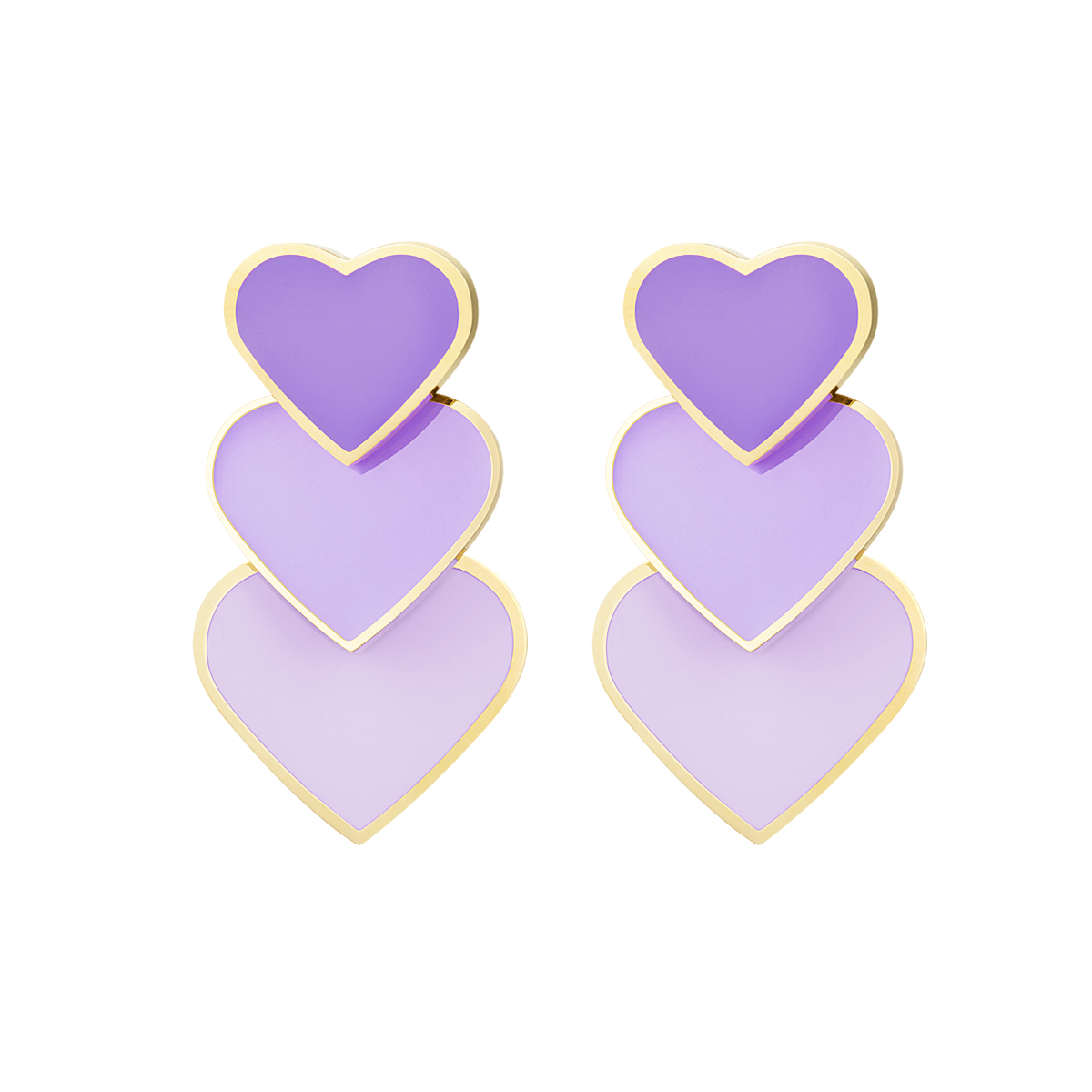 Earrings colorful hearts