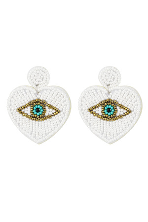 Boucles d'oreilles perles avec oeil Fuchsia Glass h5 Image4