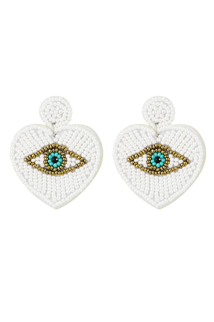 Boucles d'oreilles perles avec oeil Fuchsia Glass Image4