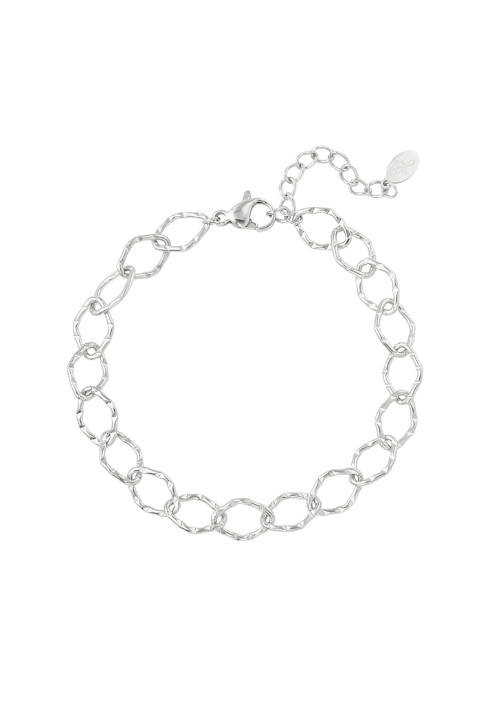 Bracelet round links - silver Stainless Steel 