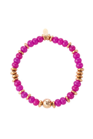 Bracelet pierres colorées - Pierre fuchsia h5 