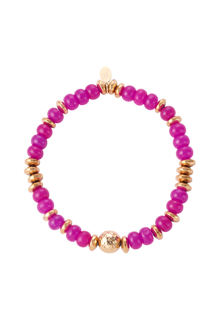 Bracelet pierres colorées - Pierre fuchsia 