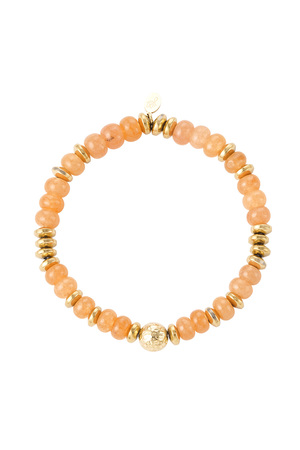Bracelet pierres colorées - Pierre orange & or h5 