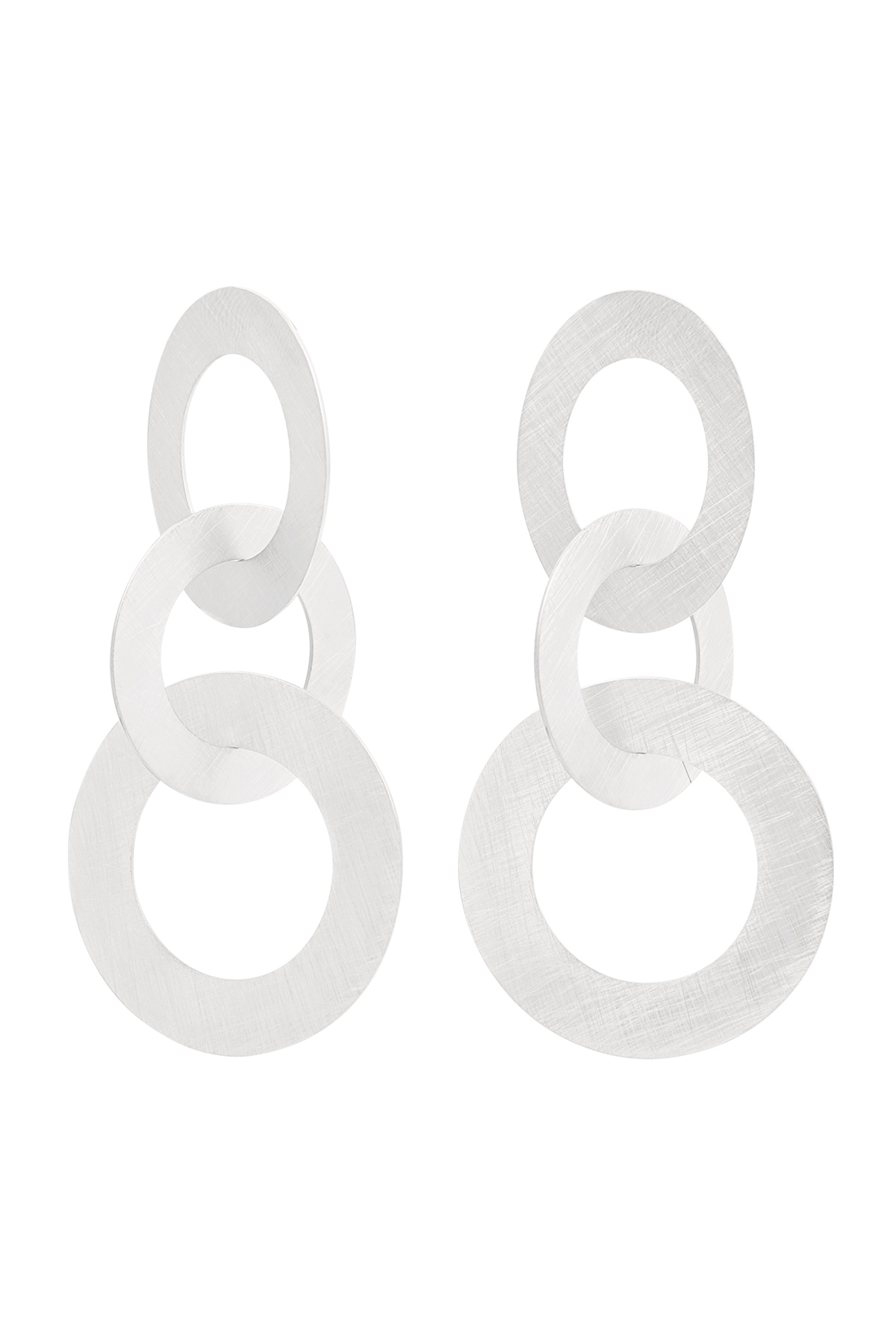 Earrings 3 circles - silver Stainless Steel