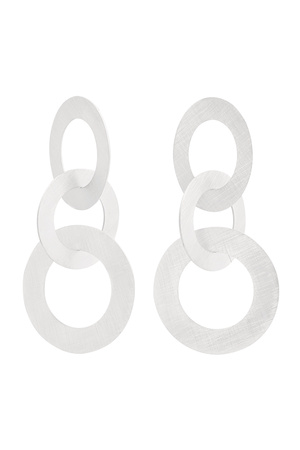 Earrings 3 circles - silver Stainless Steel h5 