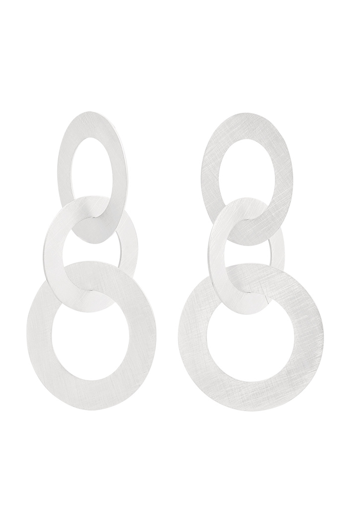 Earrings 3 circles - silver Stainless Steel 