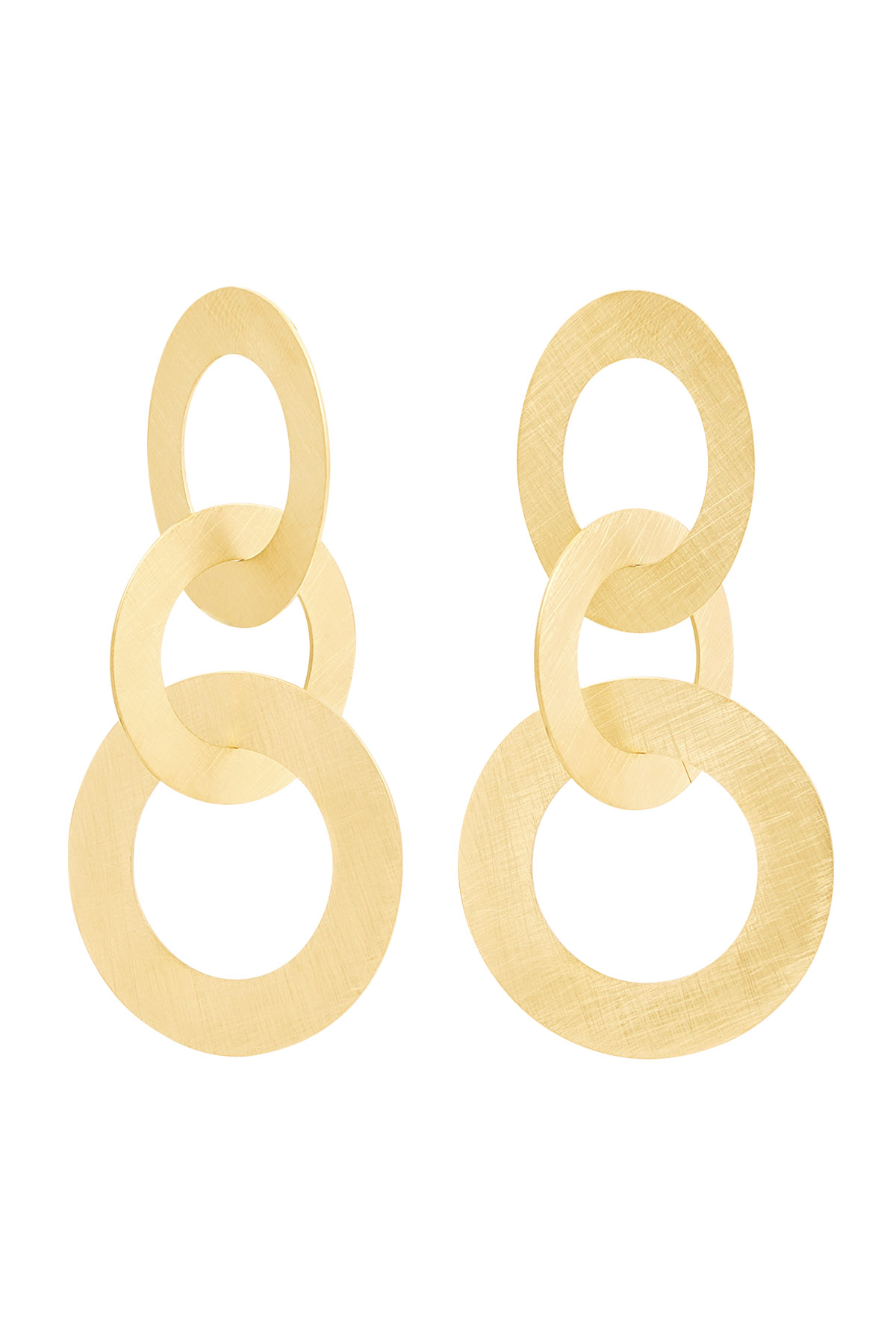 Ohrringe 3 Kreise – goldfarbener Edelstahl