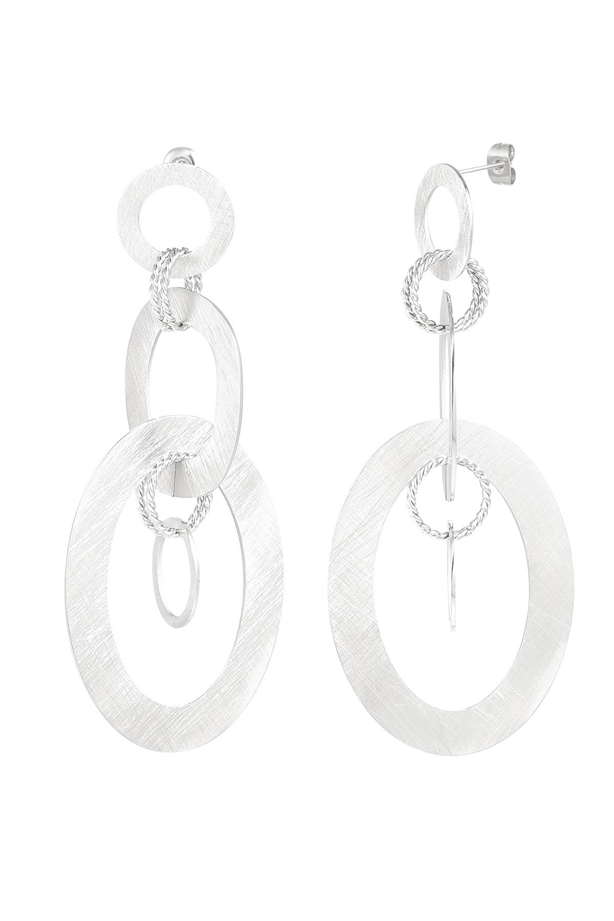 Circle party earrings - Silver Color color