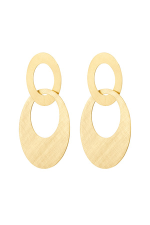 Earrings connected ovals - gold h5 