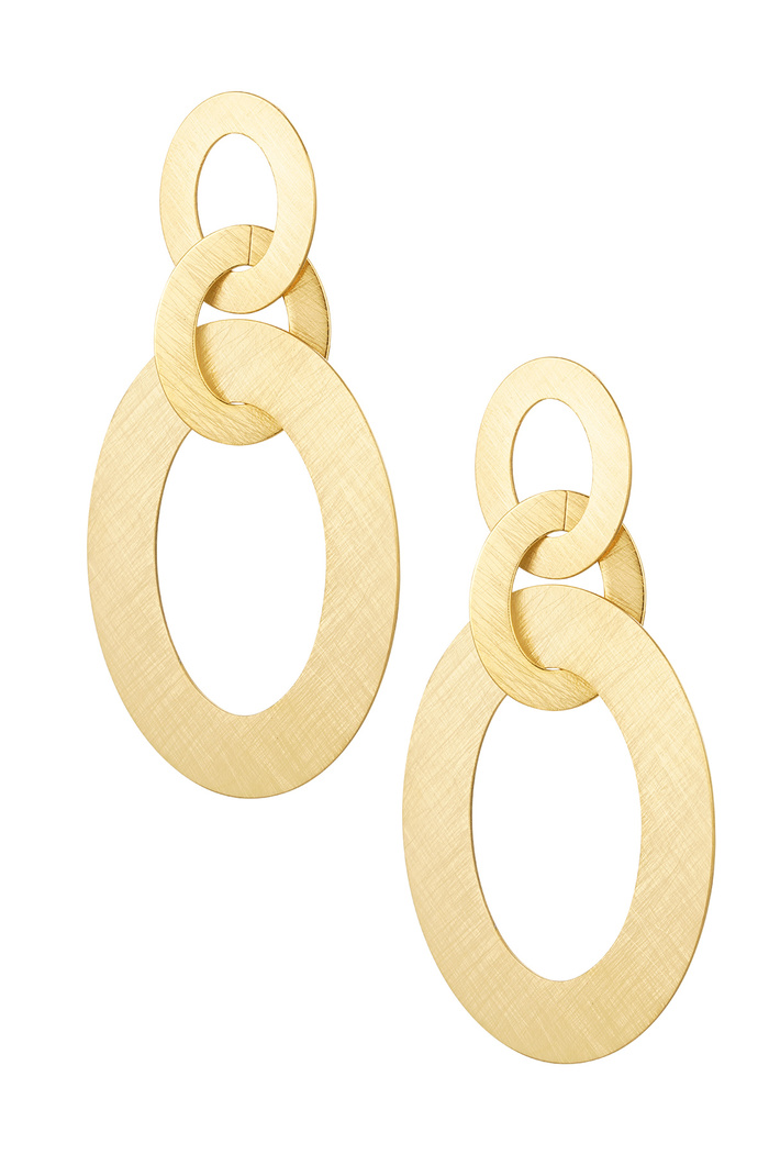 Earrings large link - gold Stainless Steel 