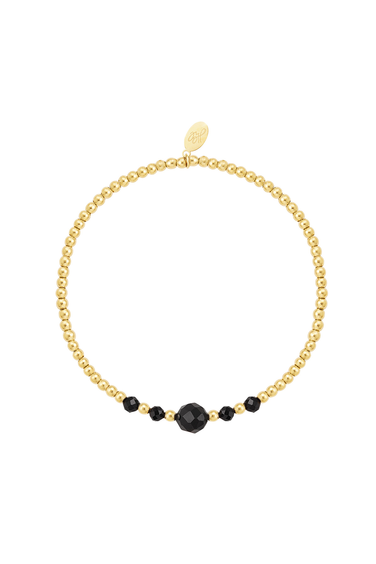 Bracelet beads gold/black Black & Gold Stone h5 