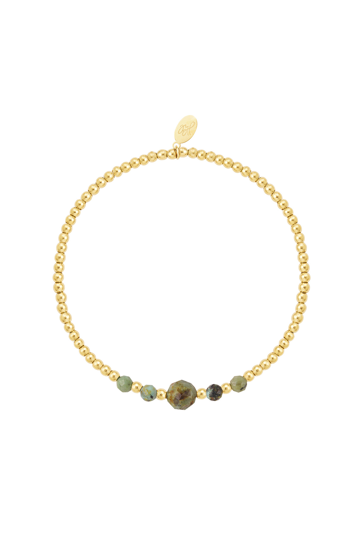 Armbandperlen gold/grün Grün &amp; Gold Stone