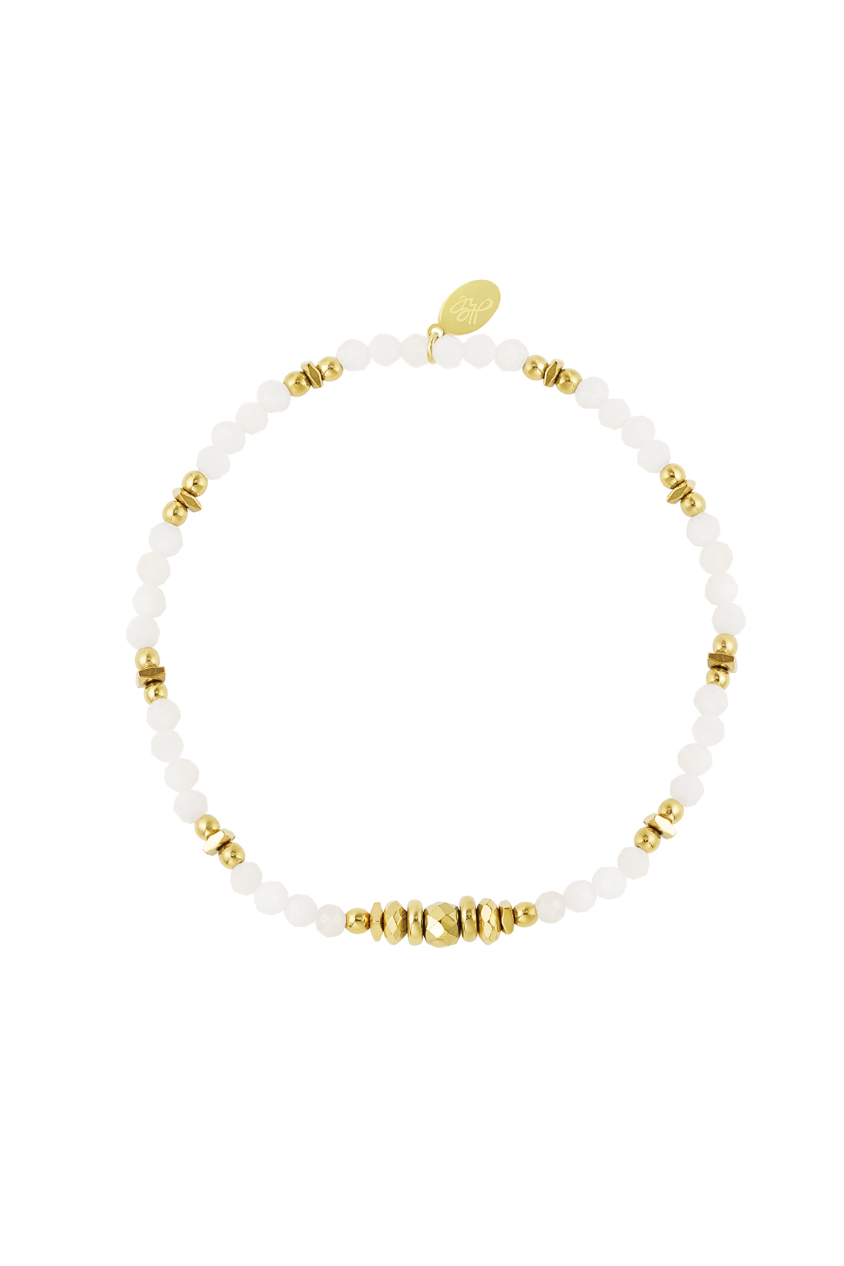 Beaded bracelet color - gold/white Stainless Steel h5 